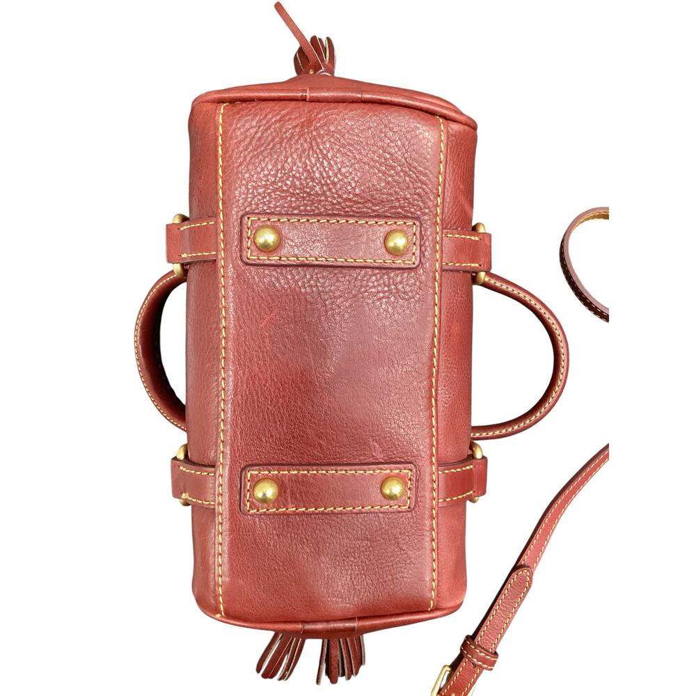 NWT Dooney &Bourke Bag Nano Leather Satchel Two Handles OneStrap Tassels BurnRed - Picture 8 of 13